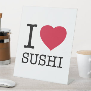 IK HOEF VAN SUSHI RECLAMEBORD MET VOETSTUK