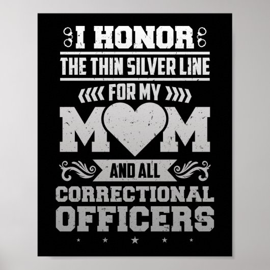 Ik honoreer de Thin Silver Line Correction Officer Poster (Voorkant)