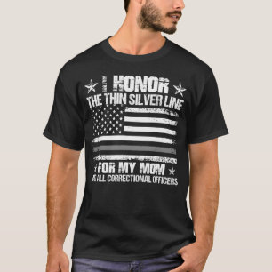 Ik honoreer de Thin Silver Line Correction Officer T-shirt