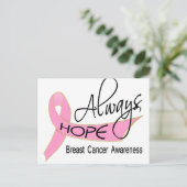 Ik hoop altijd op borstkanker briefkaart (Staand voorkant)