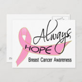 Ik hoop altijd op borstkanker briefkaart (Voorkant / Achterkant)
