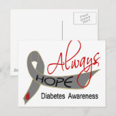 Ik hoop altijd op diabetes briefkaart (Voorkant / Achterkant)