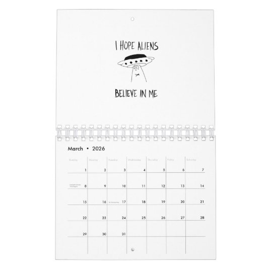 Ik hoop dat Aliens geloven in mij Kalender (Mar 2026)