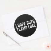 Ik hoop dat beide teams verliezen ronde sticker (Envelop)