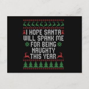 Ik hoop dat de kerstman me zal laten pesten omdat  briefkaart