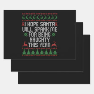 Ik hoop dat de kerstman me zal laten pesten omdat  inpakpapier vel