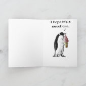 "Ik hoop dat het een zoete is" Penguin-verjaardags Kaart (Binnen)