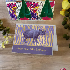 Ik hoop dat je 60ste verjaardag Wilde Paarse Rhino Kaart