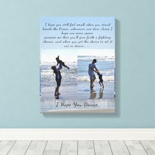 "Ik hoop dat je danst" stretched canvas print (Insitu (Houten vloer))