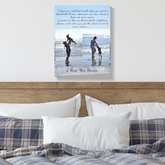 "Ik hoop dat je danst" stretched canvas print (Insitu (Slaapkamer))