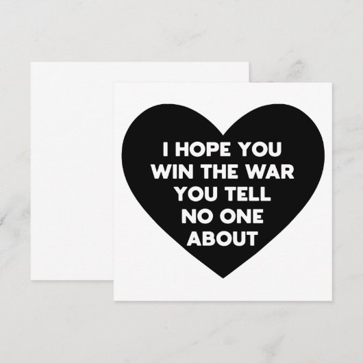 Ik hoop dat je de oorlog wint waar je niemand over (Voorkant / Achterkant)