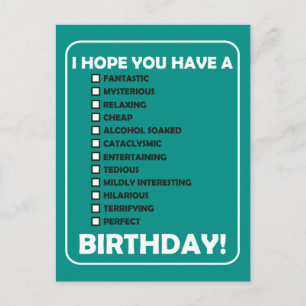 Ik hoop dat je een... Birthday Briefkaart
