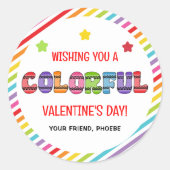 Ik hoop dat je een kleurrijke Valentijnsdag Sticke Ronde Sticker (Voorkant)