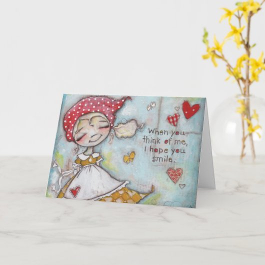 Ik hoop dat je glimlacht - Wenskaart Kaart (Gele Bloem)