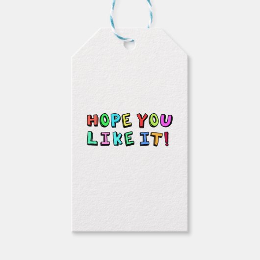 Ik hoop dat je het leuk vindt cadeaulabel (Voorkant)