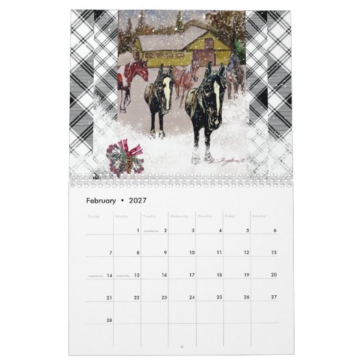 Ik hoop dat je houdt van winter paard kalender (Feb 2027)