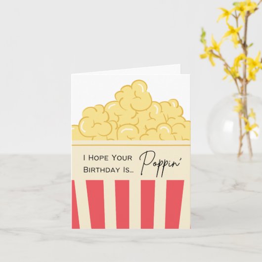 Ik hoop dat je jarig bent Poppin' - Pun Kaart (Gele Bloem)