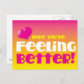 Ik hoop dat je je beter voelt! briefkaart (Voorkant / Achterkant)
