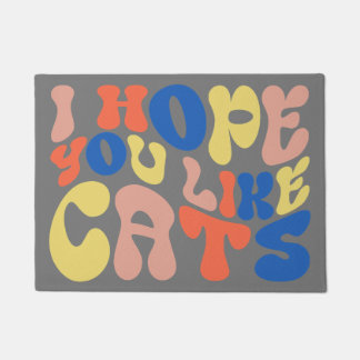 Ik hoop dat je katten leuk vindt Retro stijl Deurmat