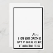 Ik hoop dat je kerstmis niet zo erg grappig sarcas feestdagenkaart (Voorkant / Achterkant)