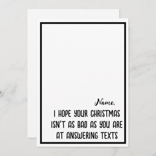 Ik hoop dat je kerstmis niet zo erg grappig sarcas feestdagenkaart (Voorkant / Achterkant)