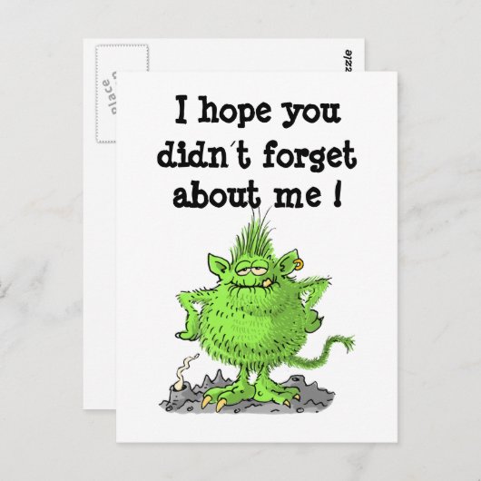 Ik hoop dat je me niet vergeten bent. briefkaart (Voorkant / Achterkant)