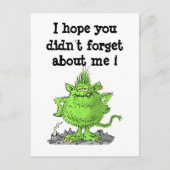 Ik hoop dat je me niet vergeten bent. briefkaart (Voorkant)