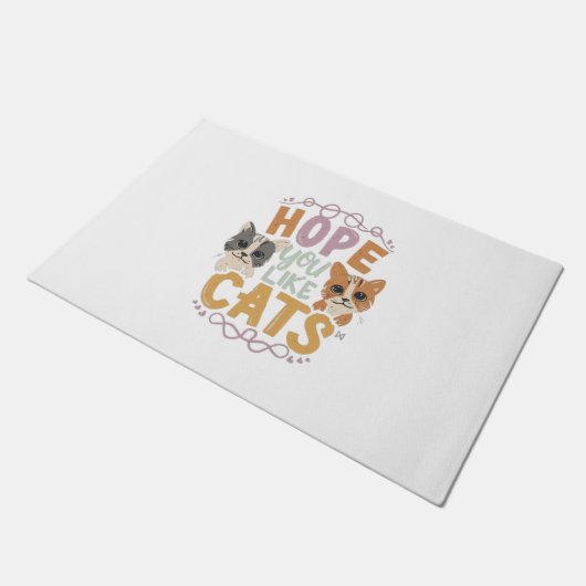Ik hoop dat je van katten houdt deurmat (Schuin)