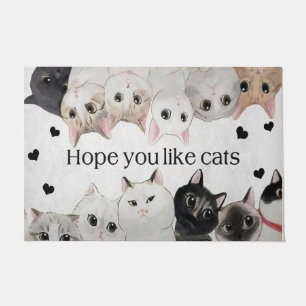 Ik hoop dat je van katten houdt, kattendeurmat, ka deurmat