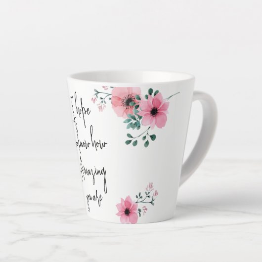 Ik hoop dat je Waterverf Floral Friendship kent Latte Mok (Rechterhoek)