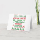 Ik hoop dat Kerstman me zal slaan omdat ik dit jaa Kaart (Voorkant)