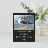 Ik hoop dat ons schip binnenkomt voor... briefkaart (Staand voorkant)