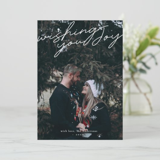 Ik hoop dat u een moderne, minimalistische foto va feestdagenkaart (Staand voorkant)