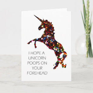 Ik hoop een Unicorn Poops op je voorhoofd. Kaart