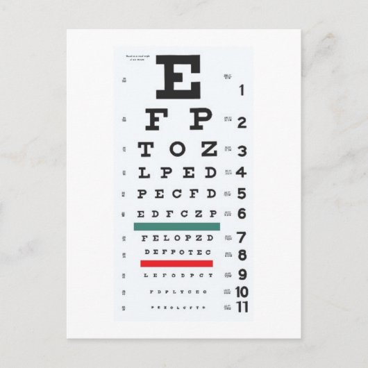 Ik hoop je snel te zien: Eye Chart Briefkaart (Voorkant)