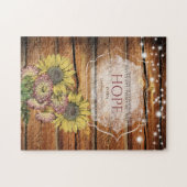 Ik hoop op zijn bijbelse zonnebloem legpuzzel (Horizontaal)