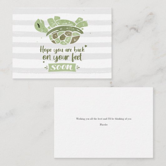 Ik hoop snel dat je weer in de voeten bent notitiekaartje (Voorkant / Achterkant)