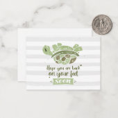 Ik hoop snel dat je weer in de voeten bent notitiekaartje (Voorkant / Achterkant in situ)