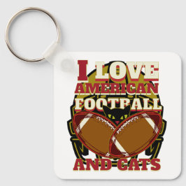 IK HOOP VAN AMERIKAANS FOOTBALL EN KATTEN SLEUTELHANGER