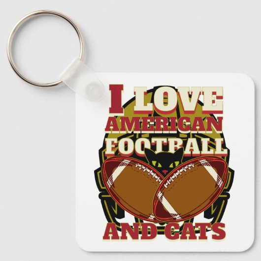 IK HOOP VAN AMERIKAANS FOOTBALL EN KATTEN SLEUTELHANGER (Voorkant)