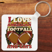 IK HOOP VAN AMERIKAANS FOOTBALL EN KATTEN SLEUTELHANGER (Achterkant)