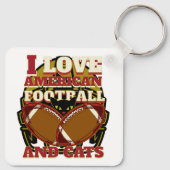 IK HOOP VAN AMERIKAANS FOOTBALL EN KATTEN SLEUTELHANGER (Achterkant)