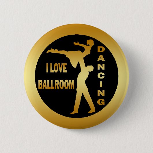 IK HOOP VAN BALLROOM DANCING RONDE BUTTON 5,7 CM (Voorkant)