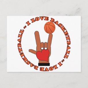 IK HOOP VAN BASKETBALL ASL SIGN BRIEFKAART