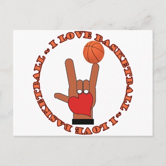 IK HOOP VAN BASKETBALL ASL SIGN BRIEFKAART (Voorkant)