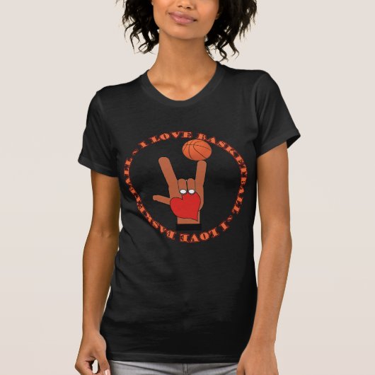 IK HOOP VAN BASKETBALL ASL SIGN T-SHIRT (Voorkant)