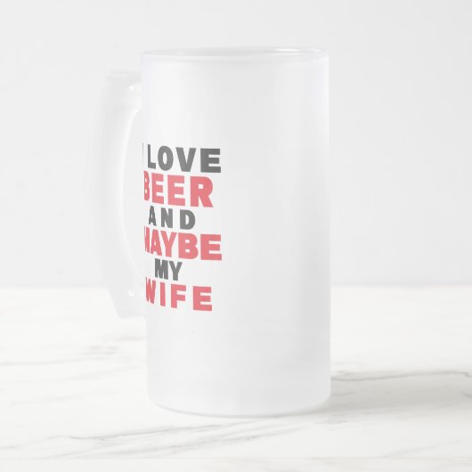 IK HOOP VAN BEER EN MIJN VROUW MATGLAS BIERPUL (Voorkant links)