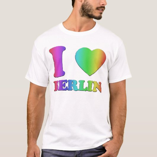 IK HOOP VAN BERLIN RAINBOW 3D T-SHIRT (Voorkant)