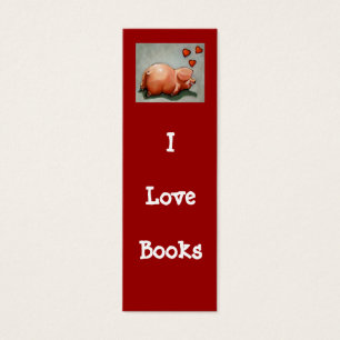 IK HOOP VAN BOEKEN BLADWIJZER MET PIGGY MINI VISITEKAARTJES