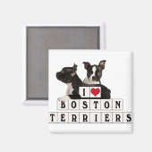 IK HOOP VAN BOSTON TERRIERS BLOKKEN MAGNEET (Voorkant / Achterkant)